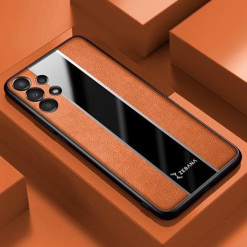Zebana Samsung Galaxy A13 Kahverengi Premium Deri Kılıf