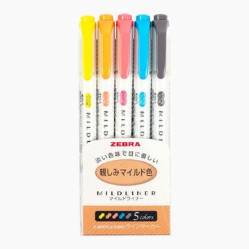Zebra Mildliner Çift Taraflı 5'li İşaretleme Kalemi
