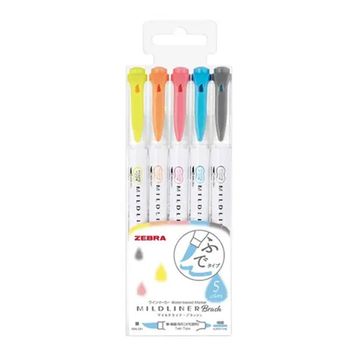 Zebra WFT8-N-5C Mildliner Brush Pen Kalem Seti