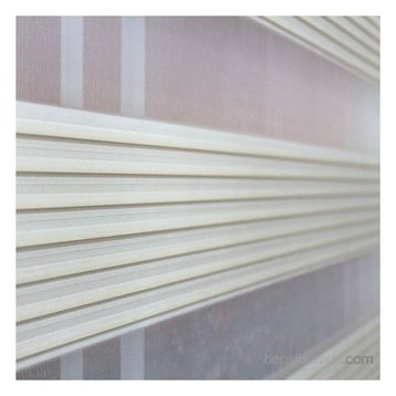 Zebraevim 210 x 200 cm Krem Trend Pliseli Etek Dilimli Zebra Perde