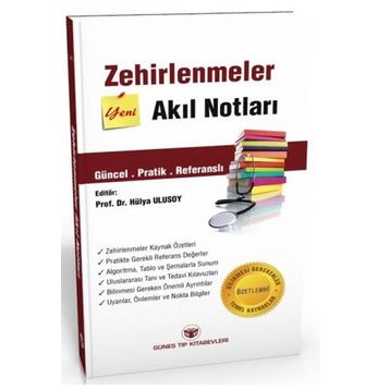 Zehirlenmeler Akıl Notları-Güneş Tıp Kitabevi