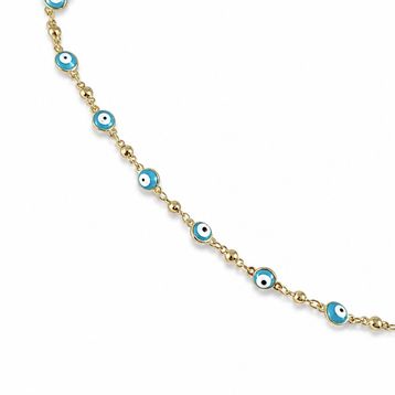 Zeino 14k Altın Kaplama - 45+3 cm Nazar Boncuğu Kolye