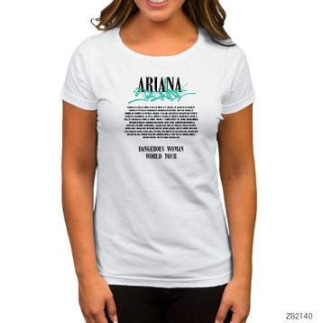 Zepplin Ariana Grande Dangerous Woman World Tour Beyaz Kadın T-shirt