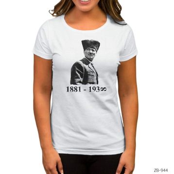 ZEPPLIN-Atatürk 1938 Beyaz Kadın Tişört