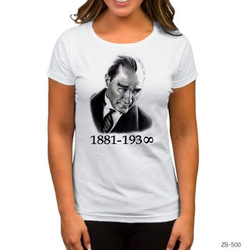 ZEPPLIN-Atatürk Beyaz Kadın Tişört