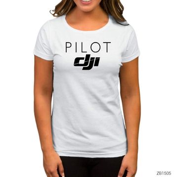 ZEPPLIN-DJI Pilot Beyaz Kadın Tişört