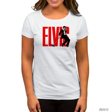 ZEPPLIN-Elvis Logo Beyaz Kadın Tişört