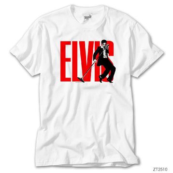 ZEPPLIN-Elvis Logo Beyaz Kadın Tişört