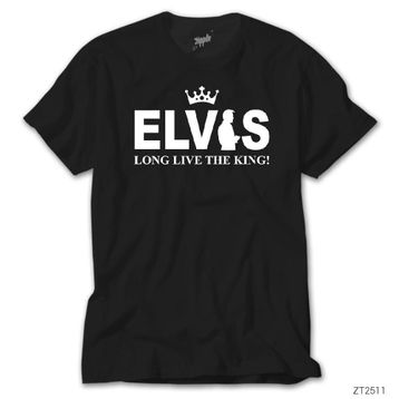 ZEPPLIN-Elvis Long Live The King Siyah Kadın Tişört