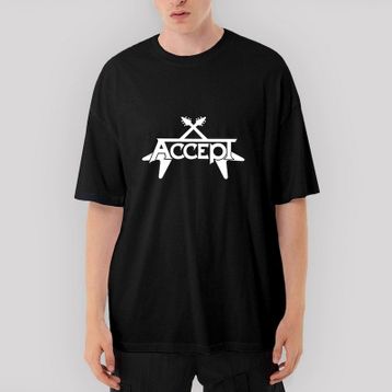 Zepplin Giyim Accept Guitar Oversize Siyah Tişört