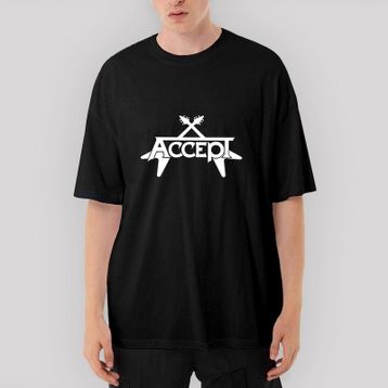 Zepplin Giyim Accept Guitar Oversize Siyah Tişört
