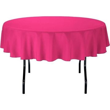 Zeren Home 130x130 cm Fuşya Sıvıya Dayanıklı Yuvarlak Dertsiz Masa Örtüsü