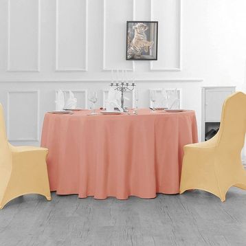 Zeren Home 180x180 cm Pudra Sıvıya Dayanıklı Yuvarlak Dertsiz Masa Örtüsü