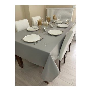 Zeren Home Gri Sıvıya Dayanıklı Dertsiz Masa Örtüsü