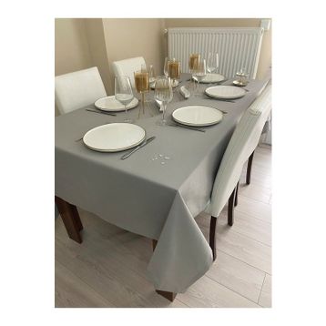 Zeren Home Gri Sıvıya Dayanıklı Dertsiz Masa Örtüsü