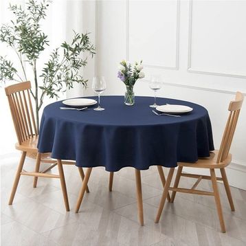 Zeren Home Lacivert Sıvıya Dayanıklı Dertsiz Masa Örtüsü