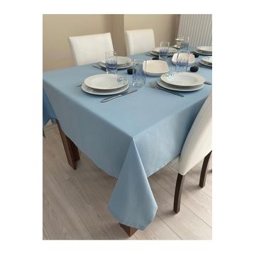 Zeren Home Mavi Sıvıya Dayanıklı Dertsiz Masa Örtüsü