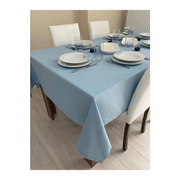 Zeren Home Mavi Sıvıya Dayanıklı Dertsiz Masa Örtüsü