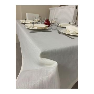 Zeren Home Simli Dertsiz Bej 150x220 cm Masa Örtüsü