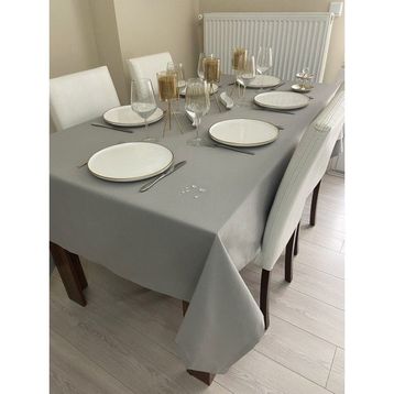 Zeren Home Simli Dertsiz Gri 150x260 cm Masa Örtüsü