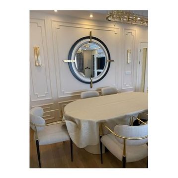 Zeren Home Simli Dertsiz Oval 150x300 cm Gold Masa Örtüsü