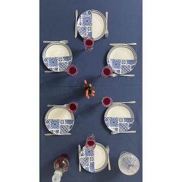 Zeren Home Sıvı Geçirmez Dertsiz İndigo Mavi 160x220 cm Masa Örtüsü
