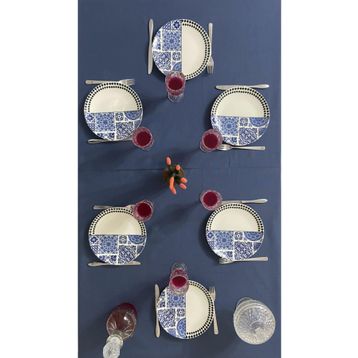 Zeren Home Sıvı Geçirmez Dertsiz İndigo Mavi 160x300 cm Masa Örtüsü