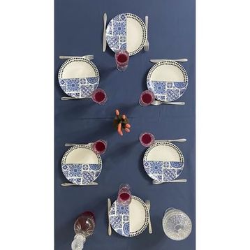 Zeren Home Sıvı Geçirmez Dertsiz İndigo Mavi 160x300 cm Masa Örtüsü