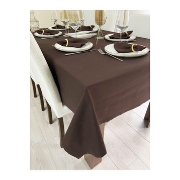 Zeren Home Sıvı Geçirmez Dertsiz Kahverengi 160x350 cm Masa Örtüsü