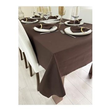 Zeren Home Sıvı Geçirmez Dertsiz Kahverengi 160x350 cm Masa Örtüsü