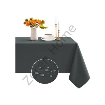 Zeren Home Sıvı Geçirmez Dertsiz Keten Antrasit 140x230 cm Masa Örtüsü