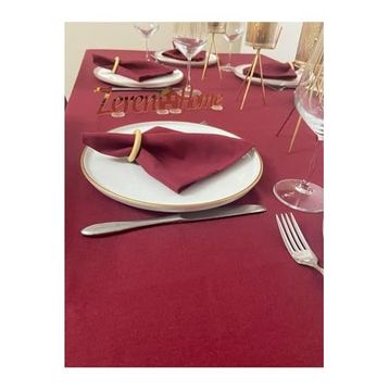 Zeren Home Sıvı Geçirmez Dertsiz Keten Bordo 140x200 cm Masa Örtüsü