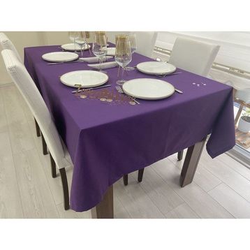 Zeren Home Sıvı Geçirmez Dertsiz Mor 100x140 cm Masa Örtüsü