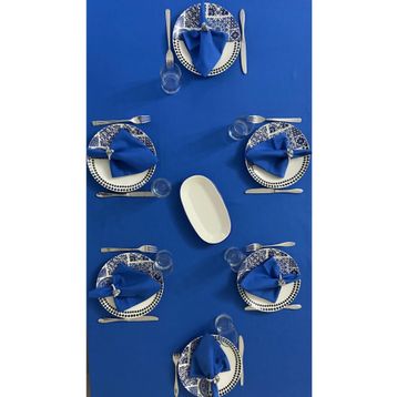 Zeren Home Sıvı Geçirmez Dertsiz Saks Mavi 150 x 260 cm Masa Örtüsü