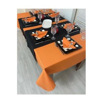 Zeren Home Sıvı Geçirmez Dertsiz Turuncu 140 x 230 cm Masa Örtüsü