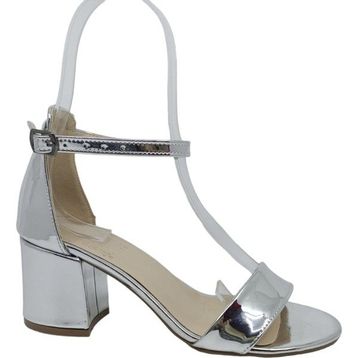 Zerhan 157 Gümüş Aynalı Tek Bant Alçak Kadın Topuklu Ayakkabı