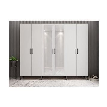 Zerka Concept Açelya Füme Beyaz 208 cm M6 Portmanto