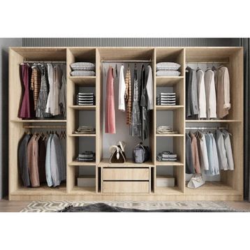 Zerka Concept Başak 8 Kapaklı Ceviz 278 cm Gardrop