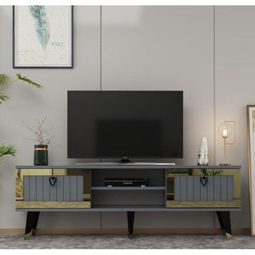 Zerka Concept Sandro Antrasit-Altın Tv Ünitesi