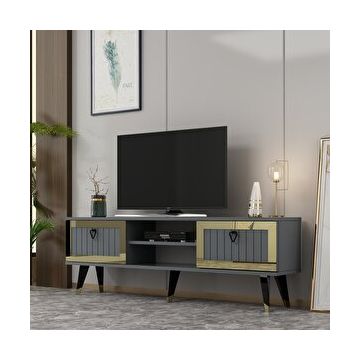 Zerka Concept Sandro Antrasit-Altın Tv Ünitesi