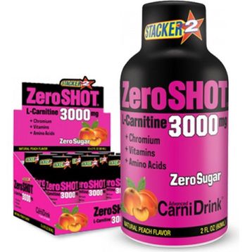 Zero Shot 3000 mg 12 X 60 ml Şeftali Aromalı L-Carnitine