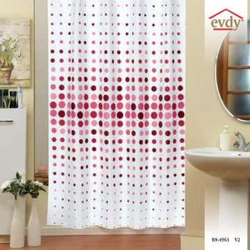 Zethome 4961 Evdy Çift Kanat Pembe 110x200 cm Duş Perdesi