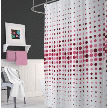 Zethome 4961 Evdy Çift Kanat Pembe 110x200 cm Duş Perdesi