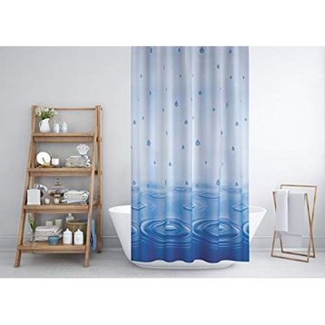 Zethome 5020 Jackline Çift Kanat Mavi 120x200 cm Duş Perdesi