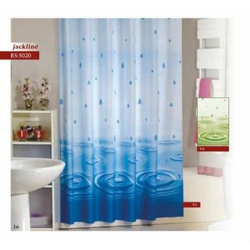 Zethome 5020 Jackline Çift Kanat Mavi 120x200 cm Duş Perdesi