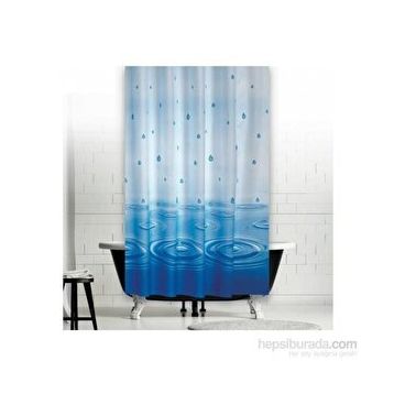 Zethome 5020 Jackline Çift Kanat Mavi 120x200 cm Duş Perdesi