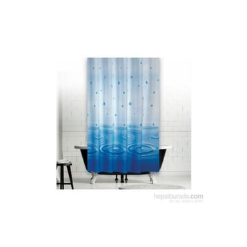 Zethome 5020 Jackline Çift Kanat Mavi Banyo Perdesi