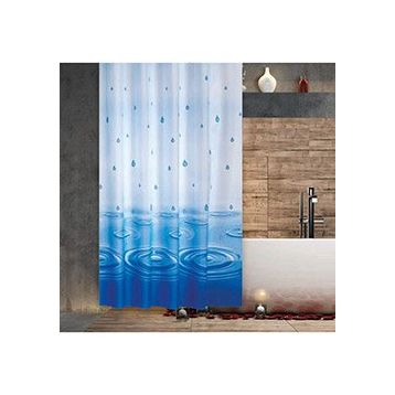 Zethome 5020 Jackline Çift Kanat Mavi Banyo Perdesi