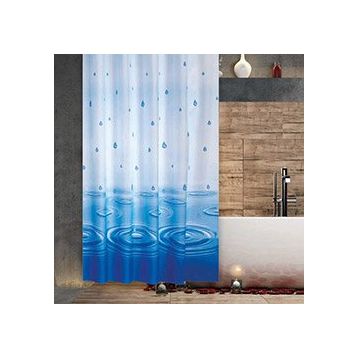 Zethome 5020 Jackline Çift Kanat Mavi Banyo Perdesi