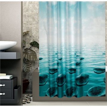 Zethome 5075 Tropik Çift Kanat Banyo Perdesi